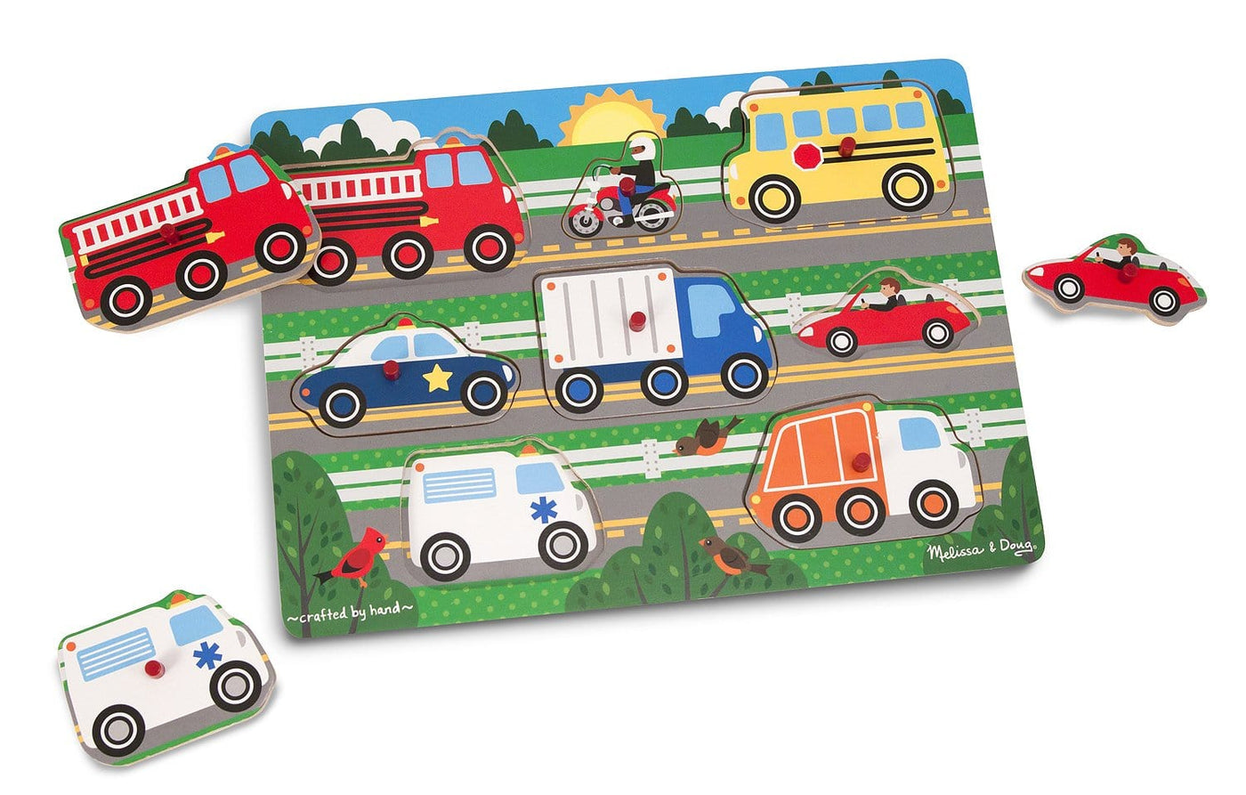 Vehicles Peg Puzzle by Melissa & Doug, USA Toy