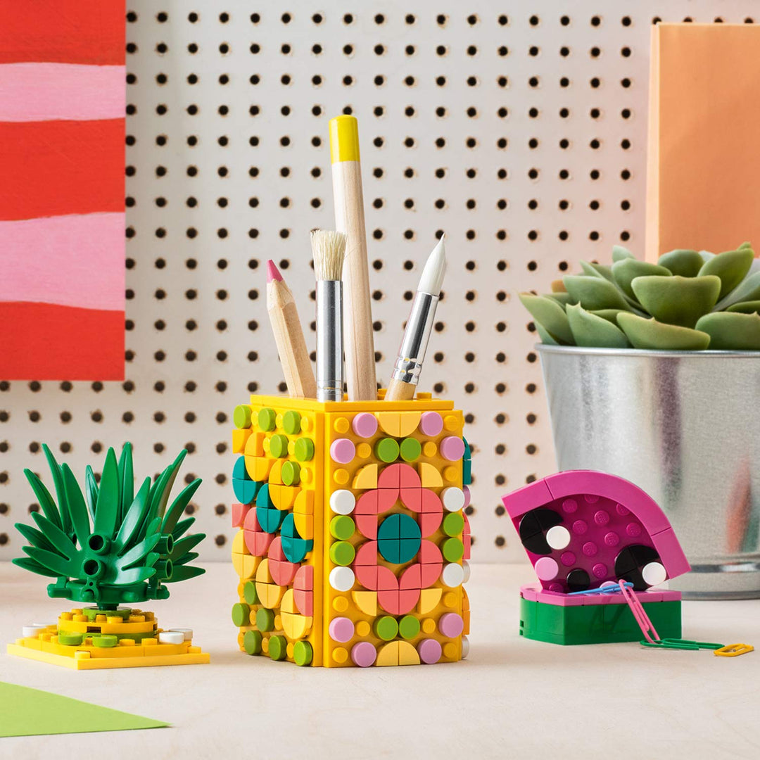 lego dots cactus pencil holder LEGO Dots Pineapple Pencil Holder, 41906 – Krazy Caterpillar
