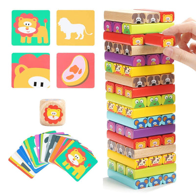 Color Wooden Blocks Animal Stacking Game for Kids 51 pieces - Krazy Caterpillar 