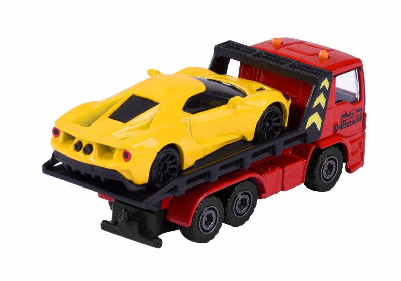 Man GTS Tow Truck+Ford GT: Trailer - 1:64 | Majorette