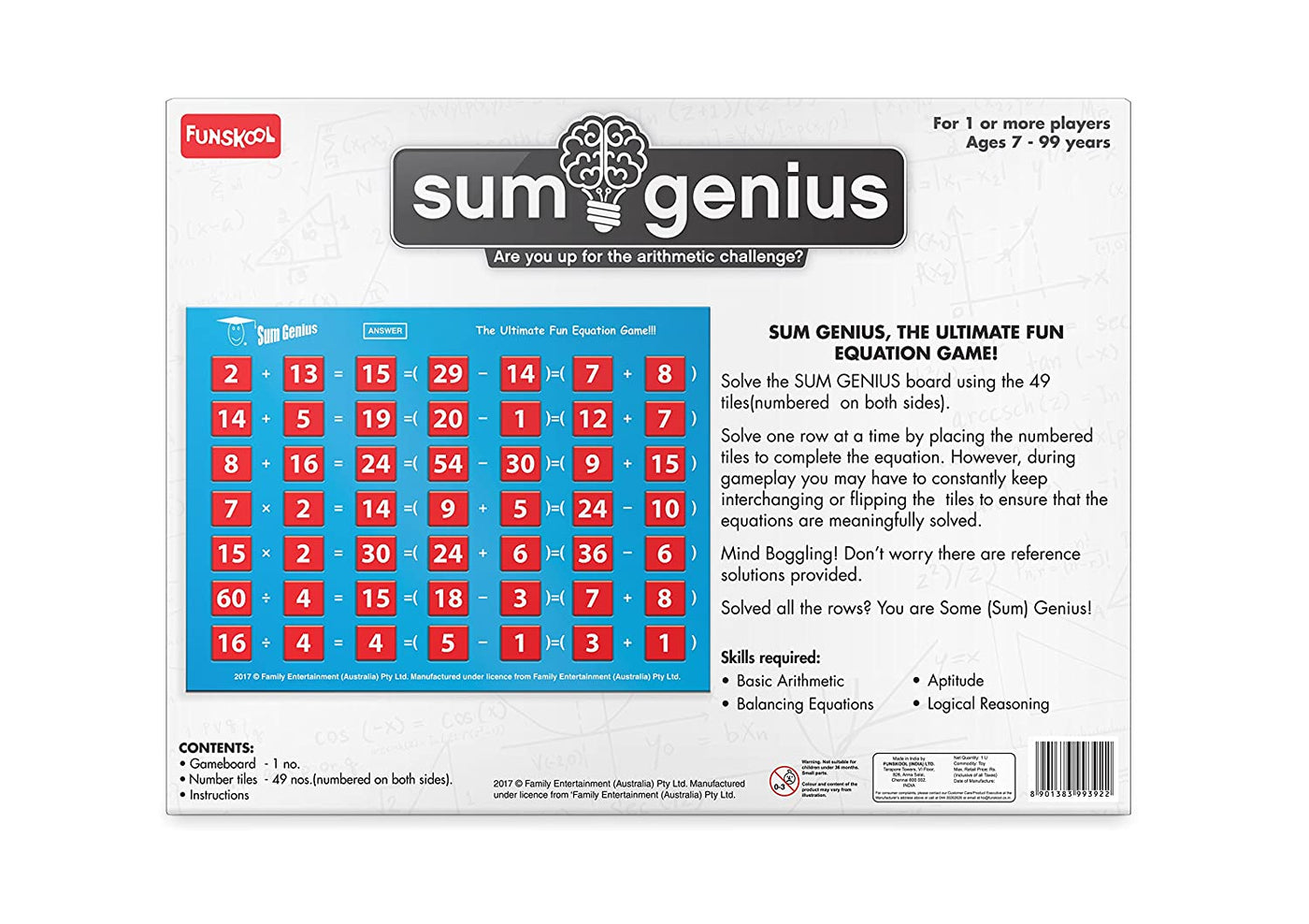 Sum Genius - Arithmetic Challenge | Funskool by Funskool, India Game