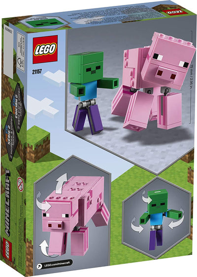 LEGO Minecraft Pig BigFig and Baby Zombie Character, 21157 (159 Pieces)