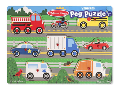 Vehicles Peg Puzzle by Melissa & Doug, USA Toy