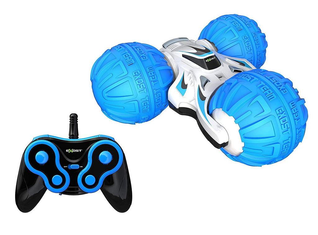 EXOST RC 360 Tornado SPHERIC MX Stunt Car; Remote Control Stunt Car; Scale 1:18; Speed 8 Km/h; Spin: 360°; 2 Faces: White & Black; Blue