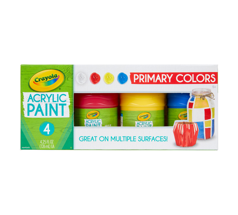 Acrylic Paint: Primary Colours - 4 Count | Crayola