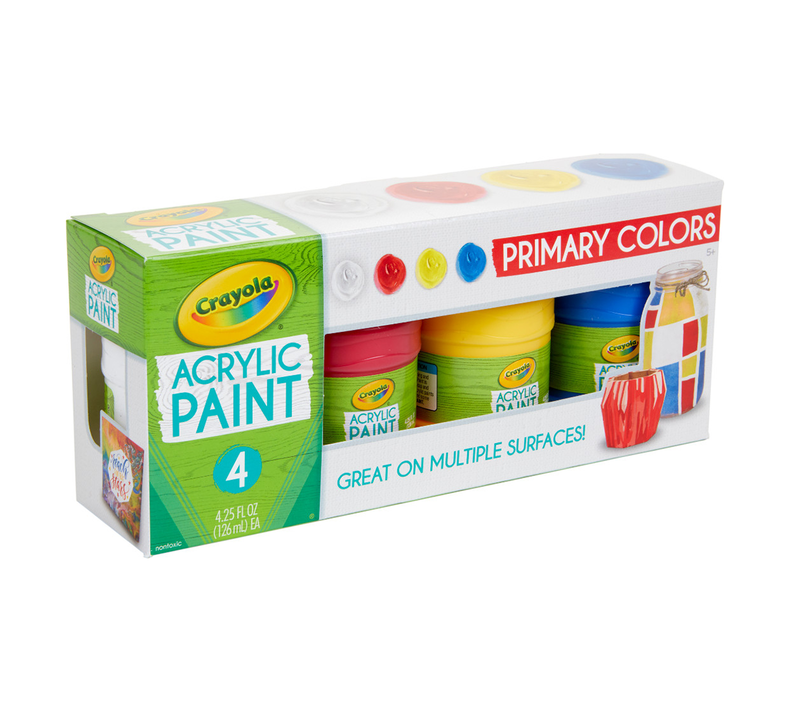 Acrylic Paint: Primary Colours - 4 Count | Crayola