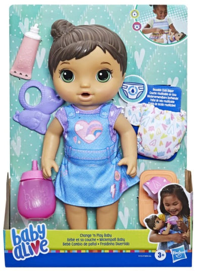 Baby Alive Change N Play Baby Doll Brown Hair