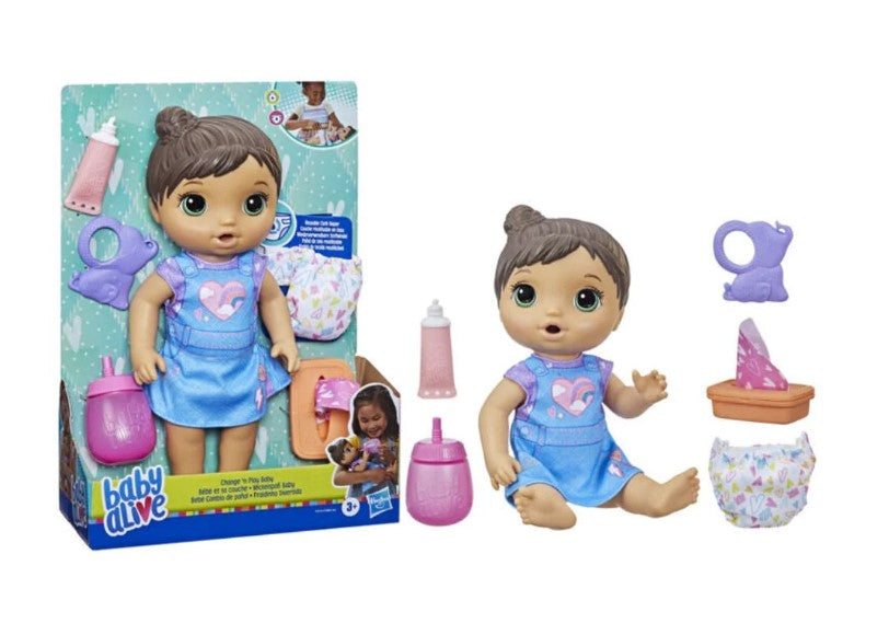 Baby Alive Change N Play Baby Doll Brown Hair