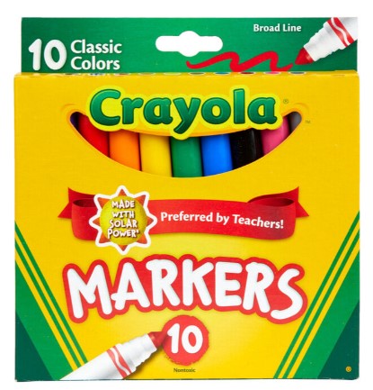 Crayola Classic Colours Markers, 10 Counts