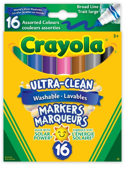 Crayola Ultra Clean Washable Markers, 16 Count