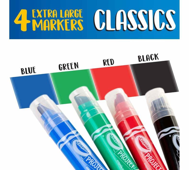 XL Poster Markers, Classic Colors, 4 Count | Crayola by Crayola, USA Art & Craft