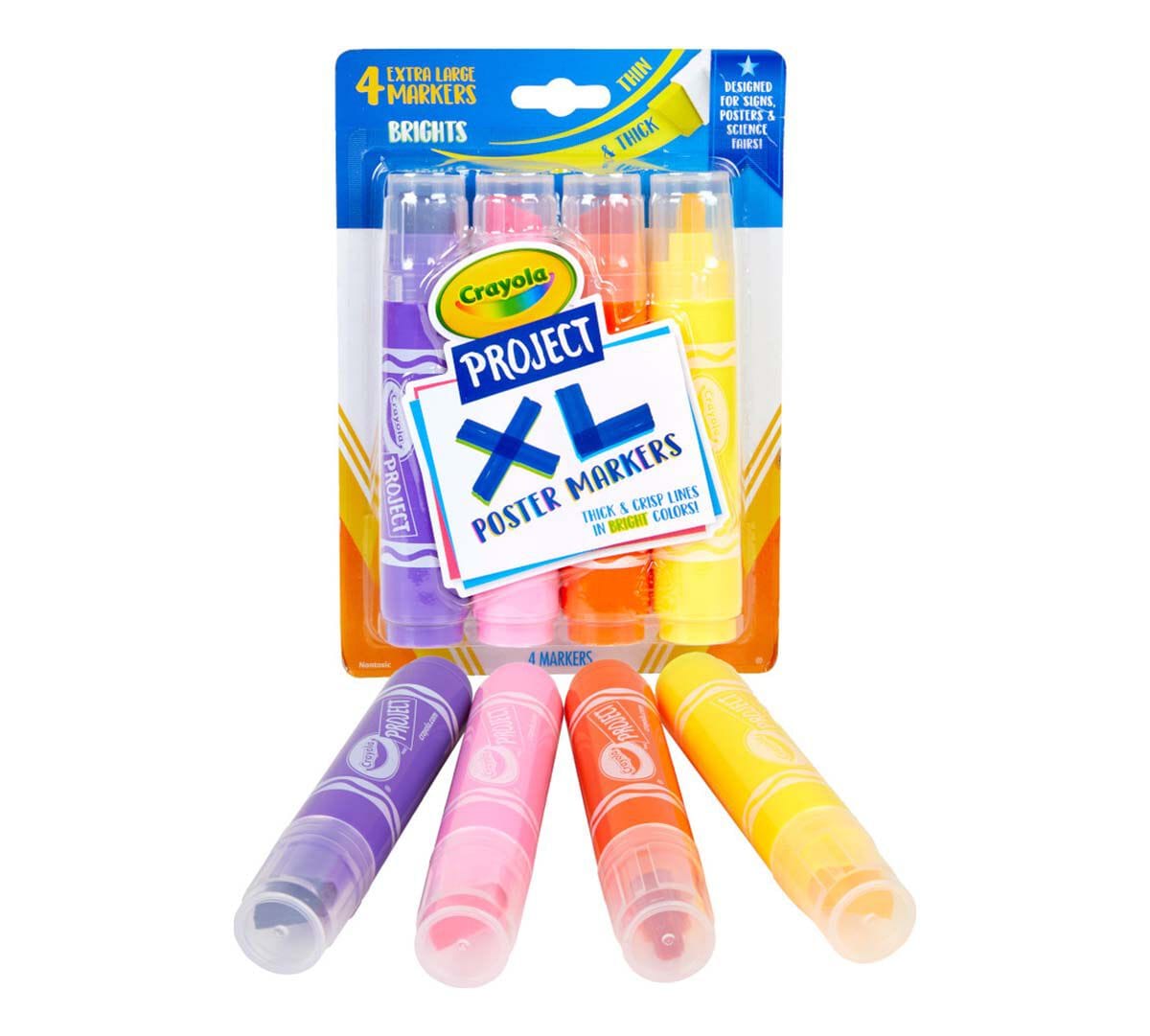 XL Poster Markers, Bright Colors, 4 Count | Crayola by Crayola, USA Art & Craft