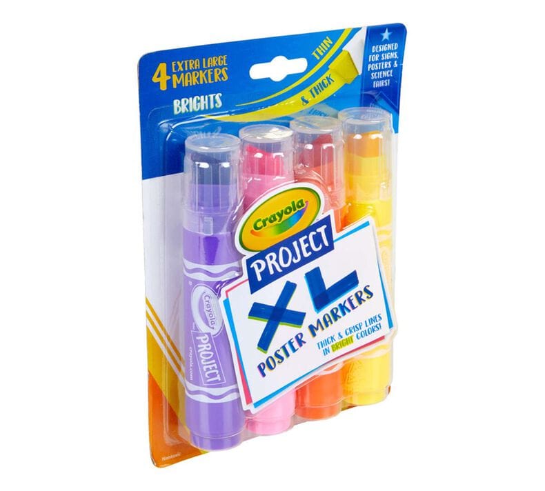 XL Poster Markers, Bright Colors, 4 Count | Crayola by Crayola, USA Art & Craft
