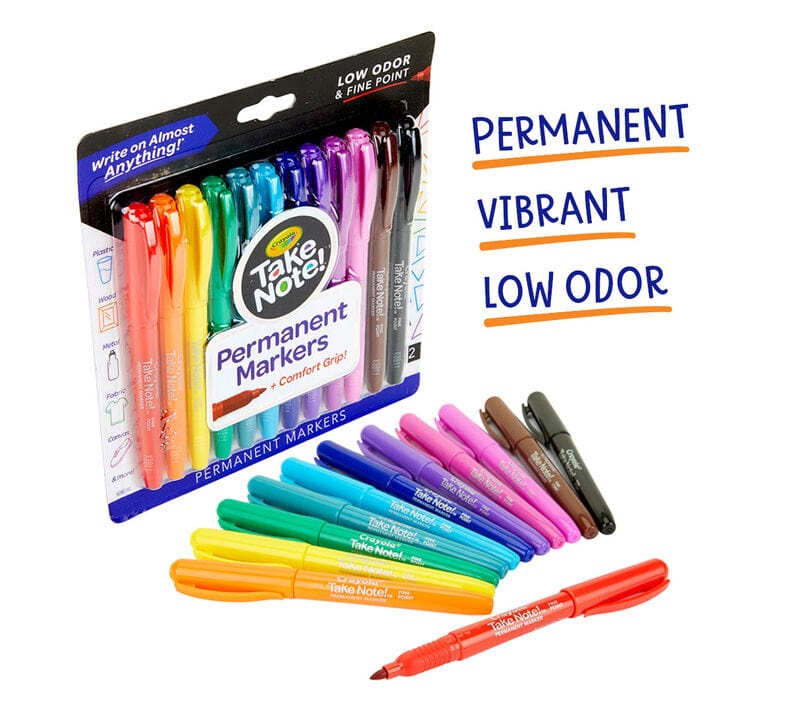 Take Note Permanent Markers, 12 count | Crayola by Crayola, USA Art & Craft