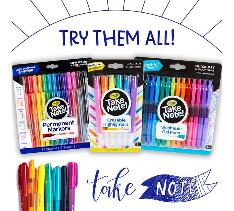 Take Note Washable Gel Pens, 14 Count | Crayola by Crayola, USA Art & Craft