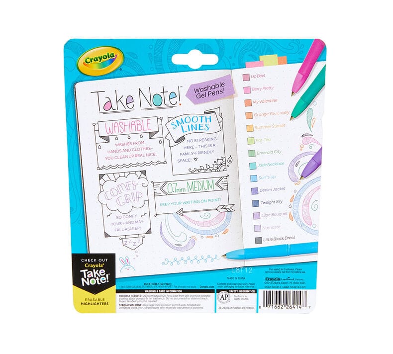 Take Note Washable Gel Pens, 14 Count | Crayola by Crayola, USA Art & Craft