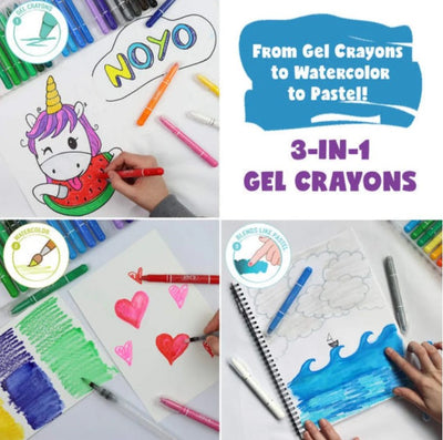3 in 1 Gel Crayons (12 Color) | Doodle Hog