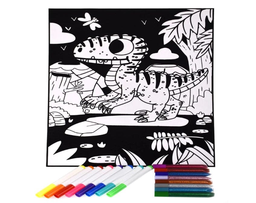 Velvet Coloring Kit- Dinosaur | Jar Melo by Jar Melo Art & Craft