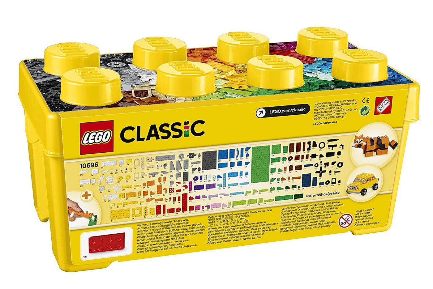 Classic Medium Creative Brick Box, 10696 (Pcs 484) - Krazy Caterpillar 