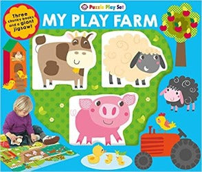Puzzle Play Set: Farm: Three Chunky Books and a Giant Jigsaw Puzzle! (First Learning Play Sets) - Krazy Caterpillar 