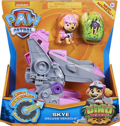 Dino Rescue Skye’s Deluxe Rev Up Vehicle with Mystery Dinosaur Figure | Paw Patrol