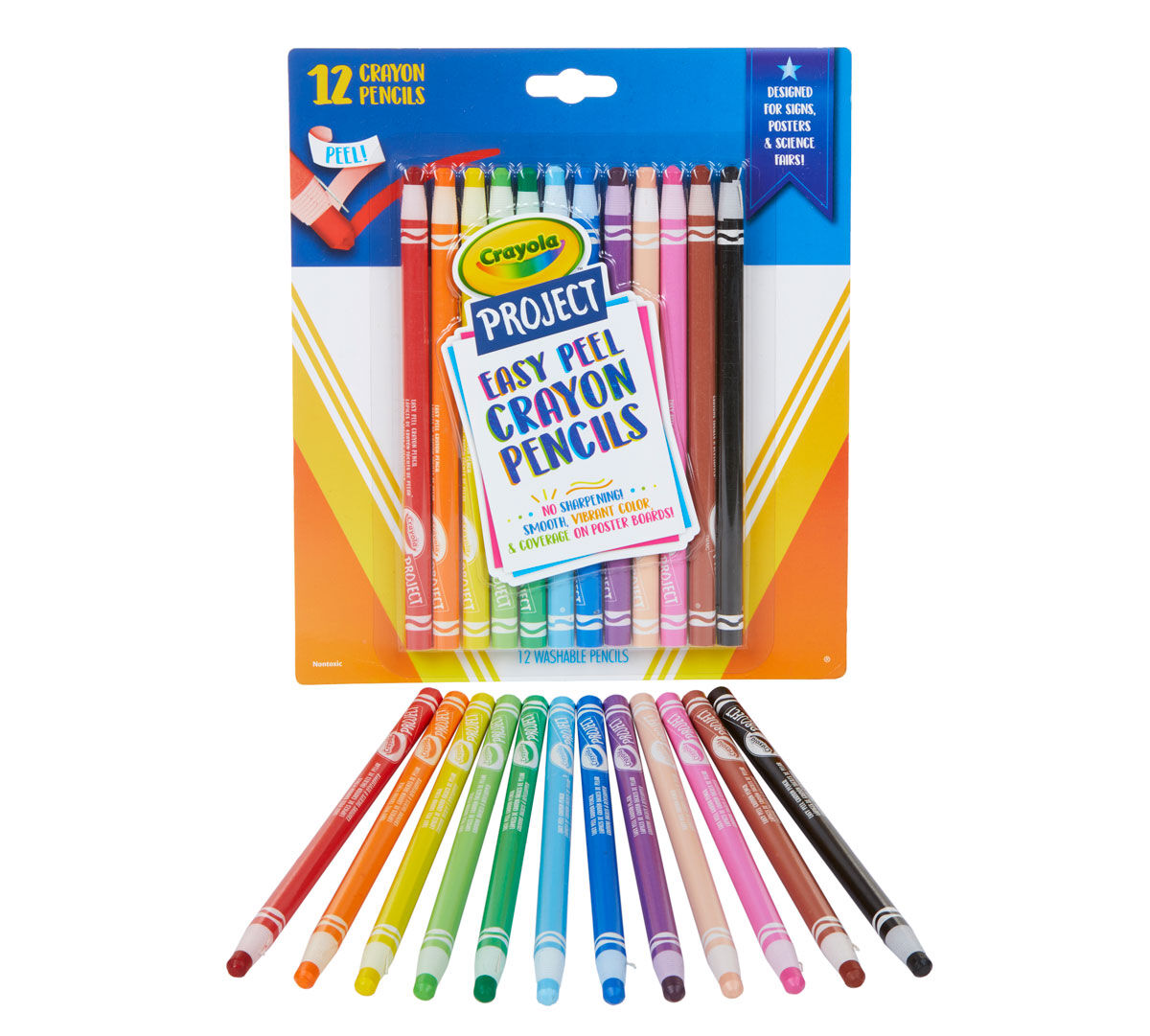 Easy Peel Crayon Pencils, 12 Count | Crayola